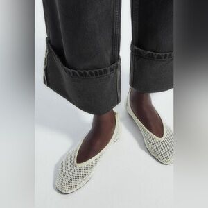 COS Leather-Trimmed Mesh Ballet Flats size 7
